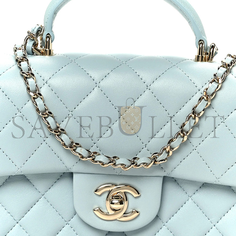 CHANEL MASTER LAMBSKIN QUILTED MINI TOP HANDLE RECTANGULAR FLAP AS2431 (20*12*6cm)